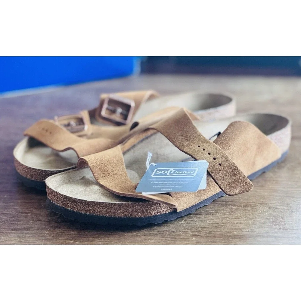 Birkenstock Arizona Soft Footbed Mink Suede 1009526 Men's Size 13 EU 46 NIB